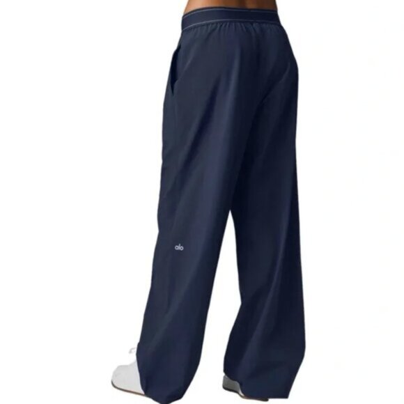ALO Yoga Trouser Wide-Leg Pants Navy Blue / New - Picture 5 of 8
